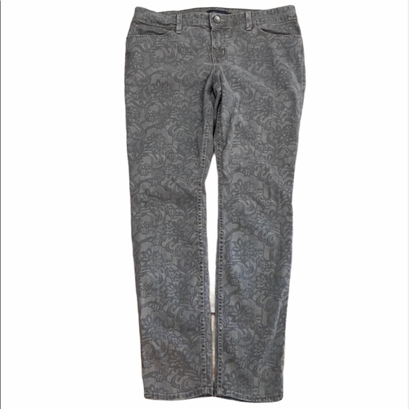 Level 99 Janice Ultra Skinny Gray Lace Print Jeans - Picture 9 of 14